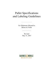 Pallet Specifications and Labeling Guidelines - Barnes & Noble, Inc.