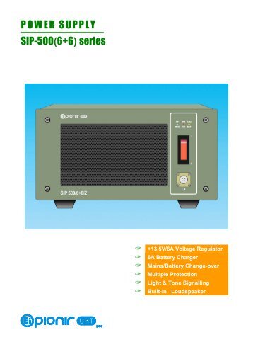 POWER SUPPLY SIP-500(6+6) series - Ei PIONIR UKT