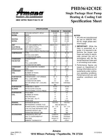 PHD36-42C02 SPECS.pdf - Johnstone Supply
