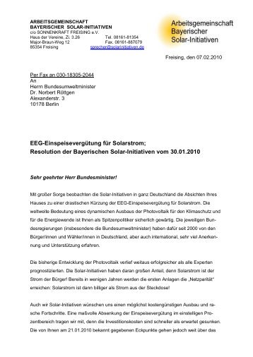 Brief an Minister Röttgen (pdf, 16 kBytes) - Arbeitsgemeinschaft ...