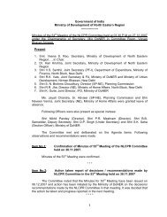 Government of India Ministry of Development of North Eastern ...