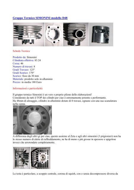 Gruppo Termico SIMONINI modello D48.pdf - Ciao Cross Club