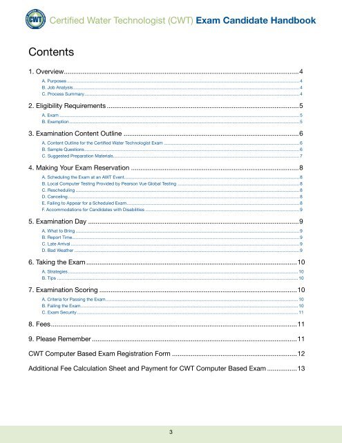 CWT Exam Handbook - Association of Water Technologies