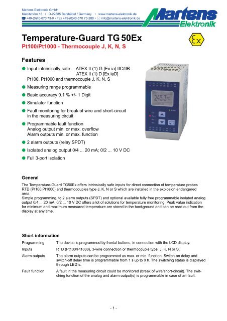 TG50Ex-V2_0-00- Prospekt - Martens Elektronik GmbH