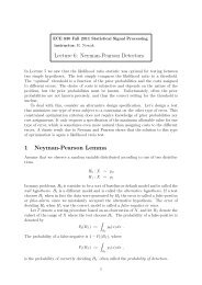 Lecture 6: Neyman-Pearson Detectors 1 Neyman-Pearson Lemma