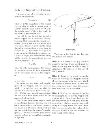 Lab: Centripetal Acceleration