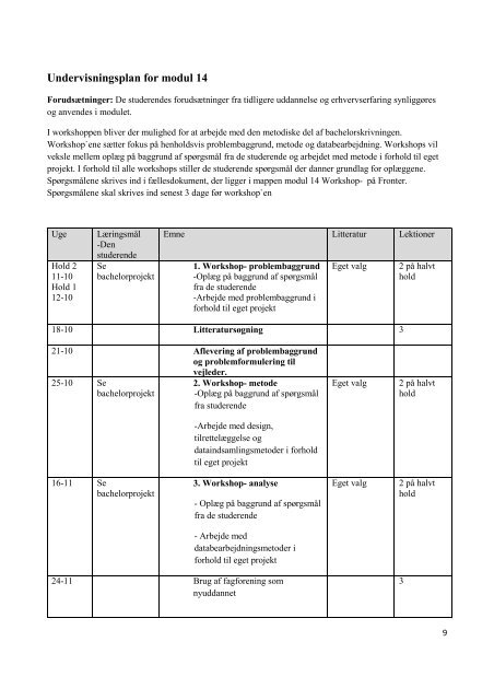 Modulbeskrivelse modul 14 - University College LillebÃ¦lt