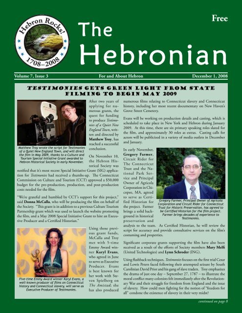 The Hebronian December 2008 Page 1 Volume 7, Issue 3 ... - Gulemo