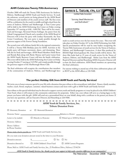 The Hebronian December 2008 Page 1 Volume 7, Issue 3 ... - Gulemo