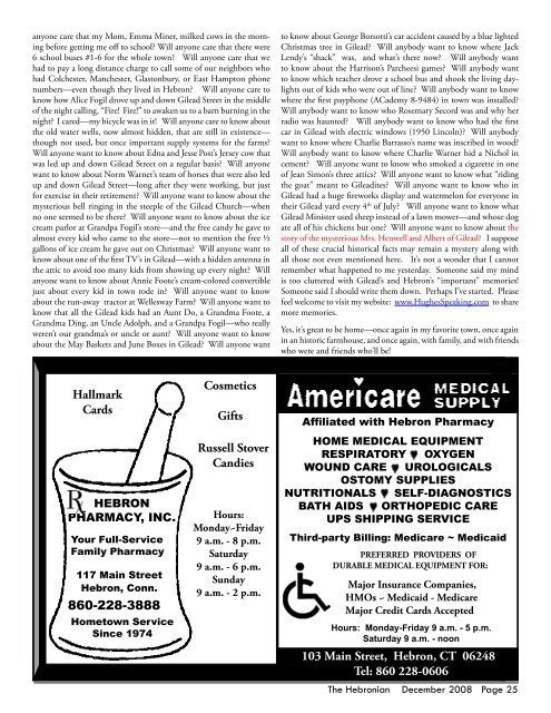 The Hebronian December 2008 Page 1 Volume 7, Issue 3 ... - Gulemo