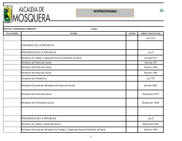 Descargar Normograma Sanamiento Ambiental Tipo de ... - Mosquera