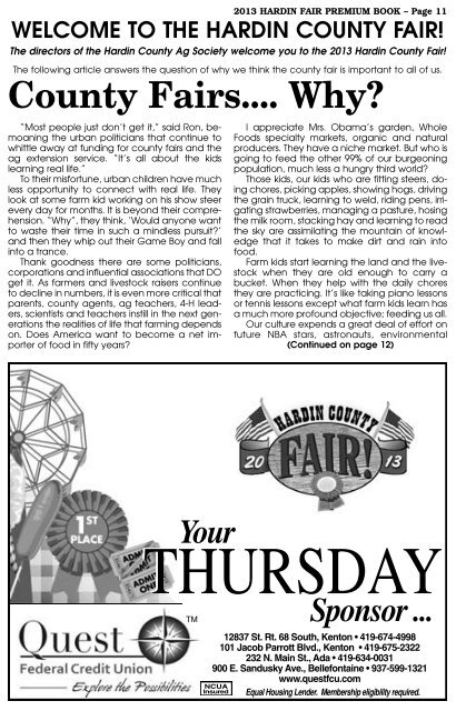 THE HARDIN COUNTY FAIR! - Kenton Times