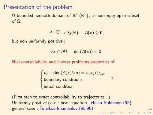 Null controllability properties of some degenerate parabolic equations.