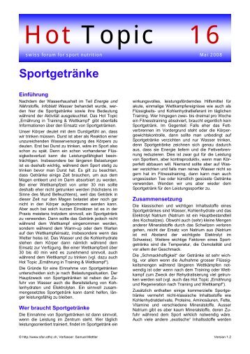 Sportgetränke - Swiss Forum for Sport Nutrition