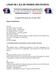 19 juin 2007 - Ligue IdF des Echecs