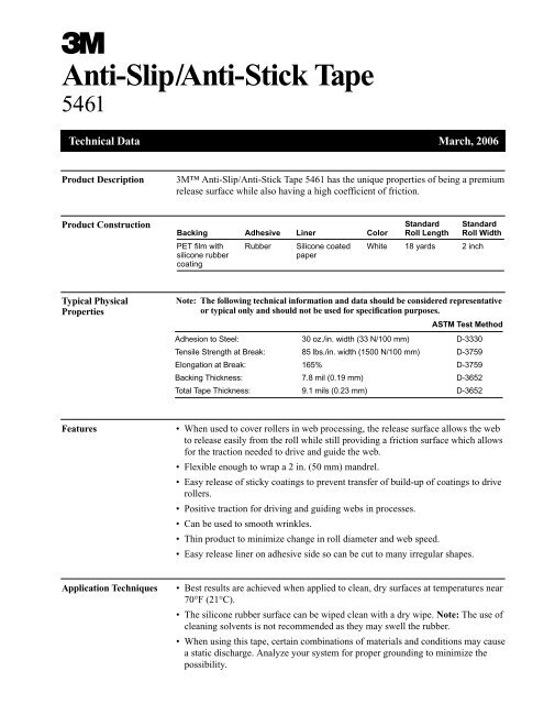 Anti-Slip/Anti-Stick Tape 5461 - 3M