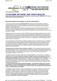 LE RACISME ANTI-NOIR, UNE TRISTE REALITE... - CRAN