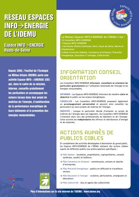 Espace INFO ENERGIE Hauts-de-Seine - IDEMU