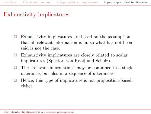 Implicature is a discourse phenomenon