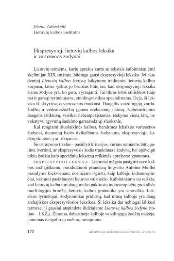 Ekspresyvioji lietuviÅ³ kalbos leksika ir vartosenos Å¾odynai