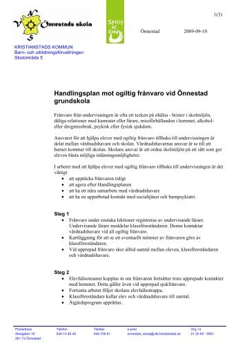 Handlingsplan mot ogiltig frÃ¥nvaro vid Ãnnestad ... - Buf - Kristianstad