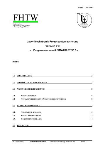 Versuch 3 Prozessautomatisierung - Ibhm-berlin.info