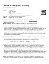 CHEM 341: Organic Chemistry I - Cook Group