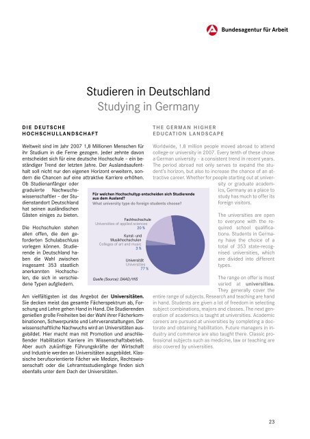 Bildungswege in Deutschland - Education in Germany