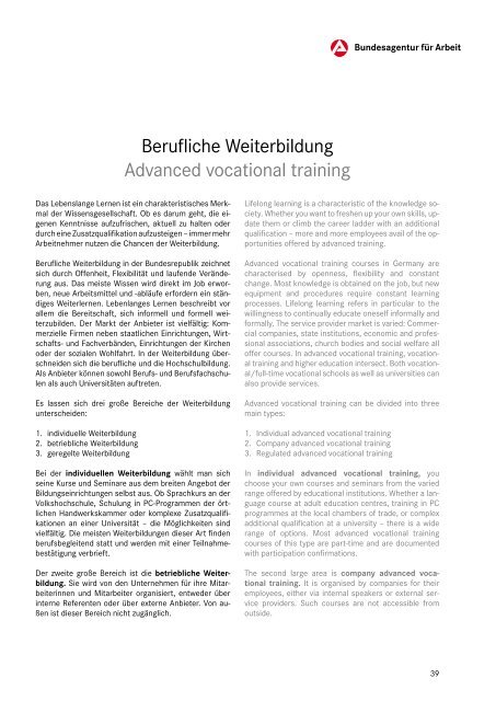 Bildungswege in Deutschland - Education in Germany