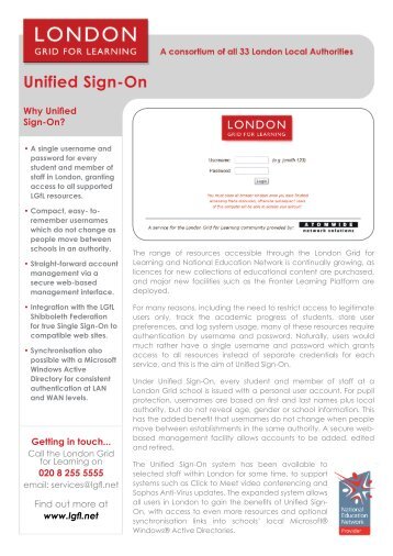 Unified Sign-On - London Grid for Learning