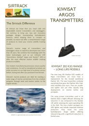 KIWISAT ARGOS TRANSMITTERS - Biotrack