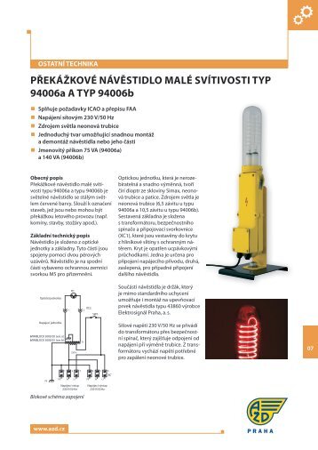 PÅEKÃÅ½KOVÃ NÃVÄSTIDLO MALÃ SVÃTIVOSTI TYP 94006a A TYP ...