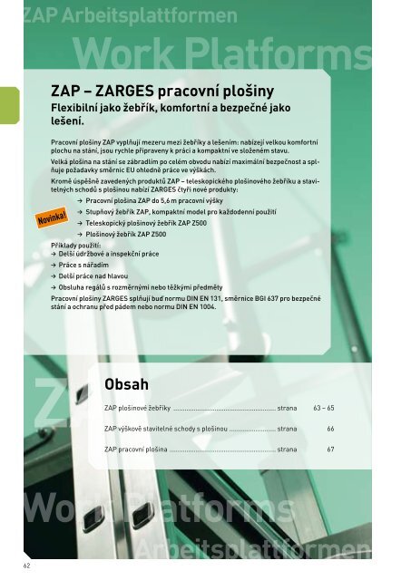 Katalog tech. pro prÃ¡ci ve vÃ½Å¡kÃ¡ch 1/2 - Zarges.cz