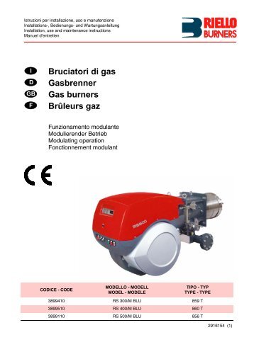 Bruciatori di gas Gasbrenner Gas burners Brûleurs gaz