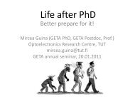 Life after PhD - GETA