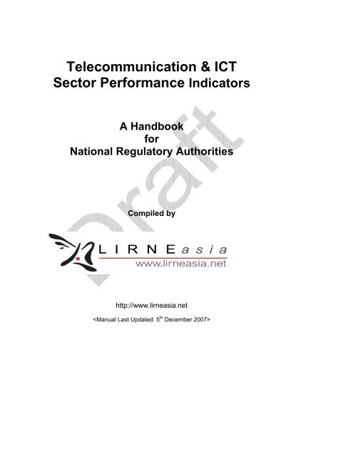Telecommunication & ICT Sector Performance Indicators - LIRNEasia