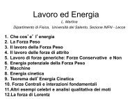 Lezioni: Lavoro ed Energia - UniversitÃ  del Salento