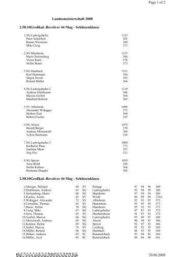 Schützenklasse 2.58.10 Großkal.-Revolver 44 Mag - Schützenklasse