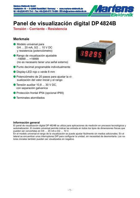 DP4824B-00- Prospekt - Martens Elektronik GmbH