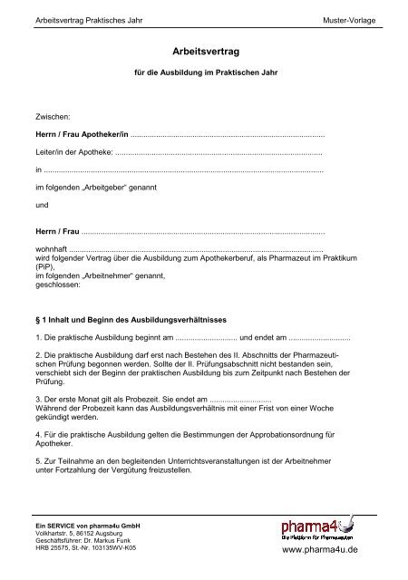 Mustervertrag Pdf