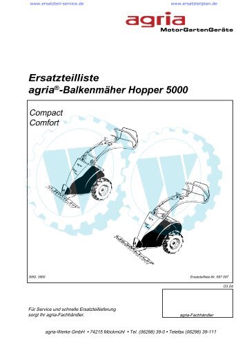 Ersatzteilliste agriaÃ‚Â®-BalkenmÃƒÂ¤her Hopper 5000 - WÃƒÂ¶lfnitzer ...