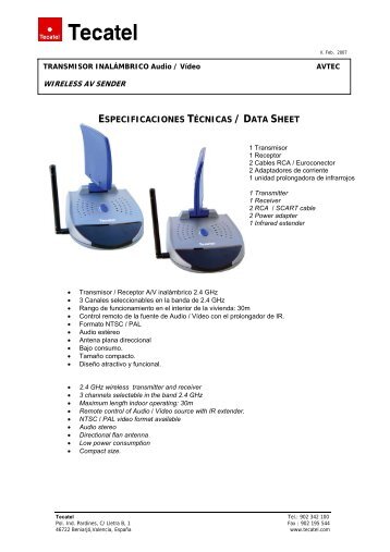 ESPECIFICACIONES TÉCNICAS / DATA SHEET - Elrafel