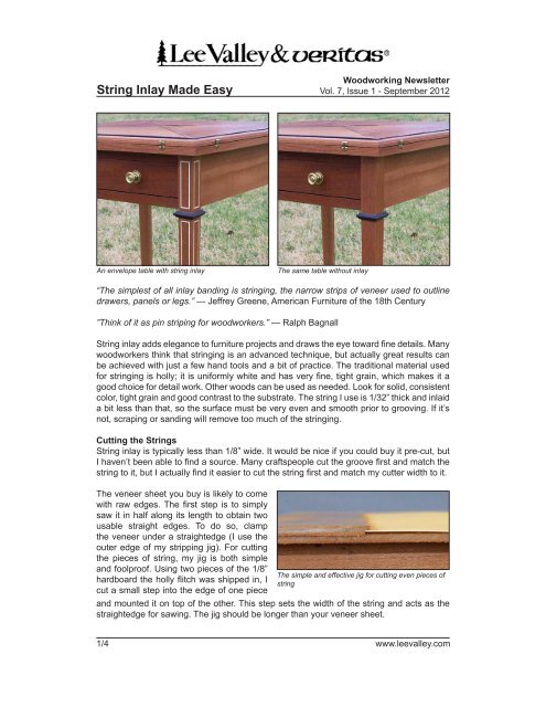 String Inlay Made Easy Lee Valley Tools