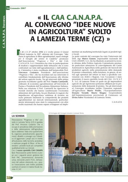 L'Agrotecnico Oggi gennaio 07 - Collegio Nazionale degli Agrotecnici