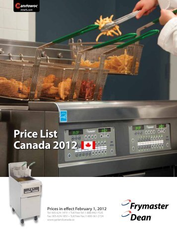 Price List Canada 2012 - Manitowoc Foodservice