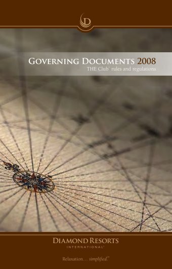 Governing Documents 2008 - Diamond Resorts International