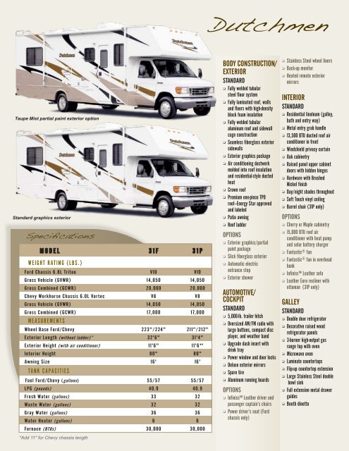 2007 Four Winds Dutchmen Brochure - Dream Finders RVs ...