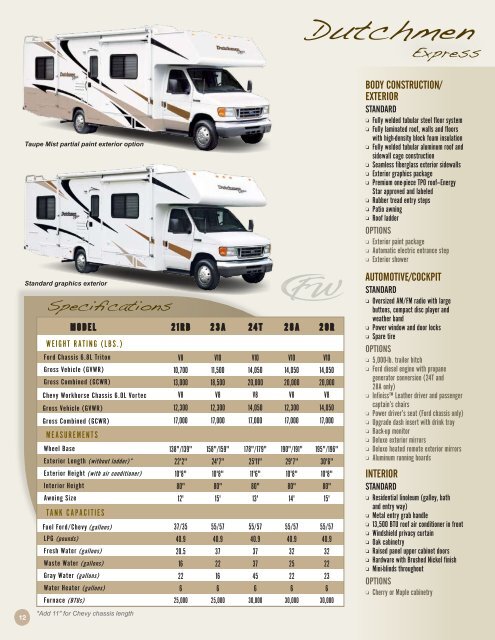 2007 Four Winds Dutchmen Brochure - Dream Finders RVs ...