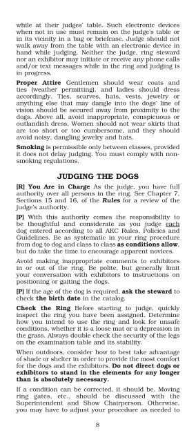 Rules, Policies and Guidelines for Conformation Dog Show Judges