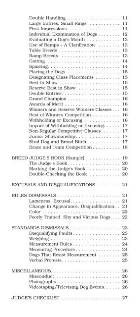 Rules, Policies and Guidelines for Conformation Dog Show Judges